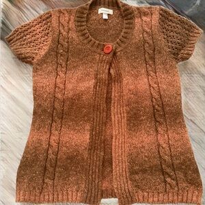dressbarn Copper Cable Knit Cardigan